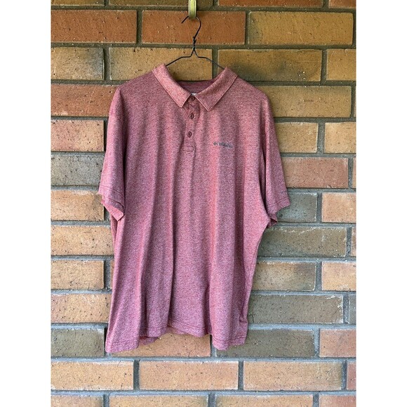 Columbia Omni‎ Wick Polo Shirt Mens Size XXL 2TG Red Short Sleeve Hiking Golf - Picture 1 of 10